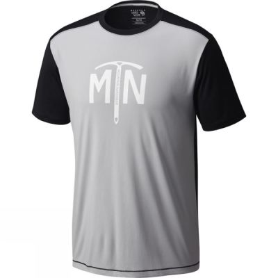 Tee Mountain Hardwear Wicked Logo Manga Corta Hombre Gris / Negras - Chile OUV193486